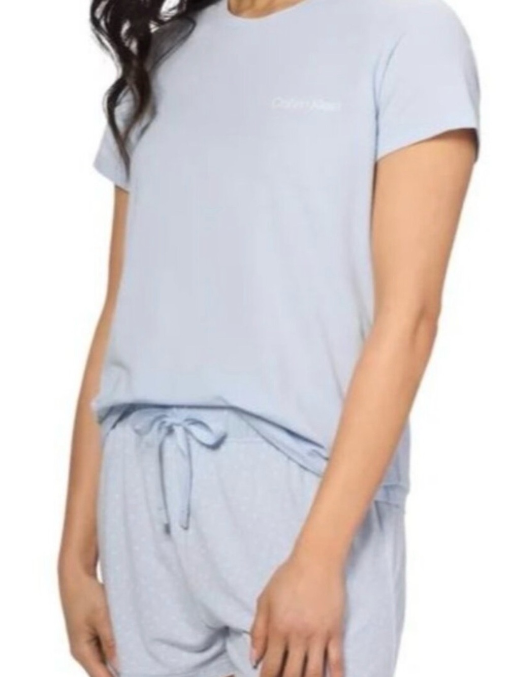 Calvin Klein Light Blue Short Sleeve Sleep Tee & Drawstring Shorts